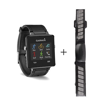 Garmin Vivoactive GPS-Smartwatch inkl. Premium HF-Brustgurt / Multisport-Uhr
