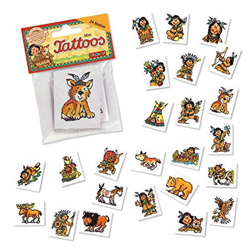 24 Indianer Tattoos von Lutz Mauder // Sticker Tattoo Kindertattoo Indianer 