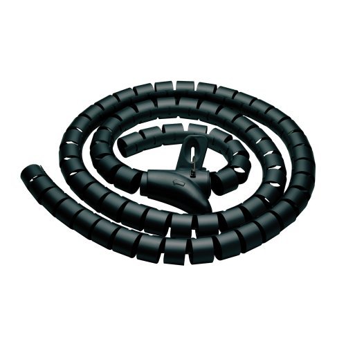 PureMounts PM-ZCCS-SLEEVE-25B Universelle Kabelspirale aus Polyethylen, sehr flexibel, Ø 25mm, 2,50m, schwarz