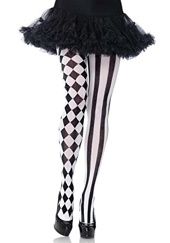 Leg Avenue 7720 - Harlequin Strumpfhosen schwarz Kostüm Damen Karneval, Einheitsgröße (EUR 36-40), schwarz