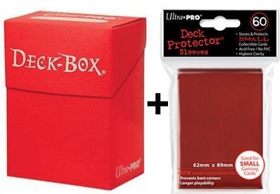 Ultra Pro Deck Box + 60 Small Size Protector Sleeves - Rot - Red - Yu-Gi-Oh! - Japanese Mini