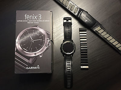Garmin Fenix 3 Sapphire Edition Grau Performer Bundle Saphirglas GPS Sportuhr