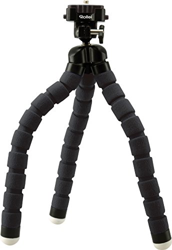 Rollei Monkey Pod - Biegsames Mini Stativ mit flexiblen Beinen, Max. Höhe 27 cm - inkl. Kugelkopf, rutschfesten Gummifüßen und Schnellwechselplatte - Schwarz