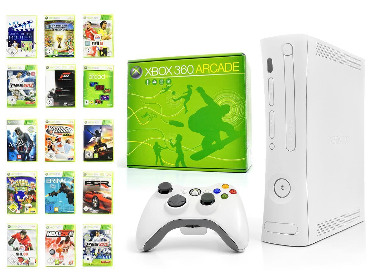 Microsoft Xbox 360 Konsole WEISS +original Controller Kinect-kompatibel +1 Spiel