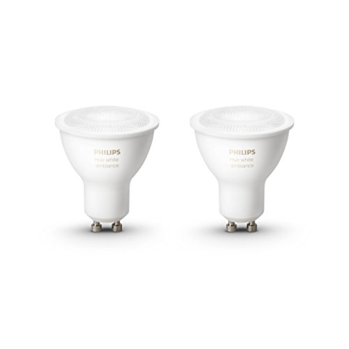 Philips Hue White Ambiance LED GU10 Spot 2-er Set Einzellampe, dimmbar, alle Weißschattierungen, steuerbar via App, 8718696671184