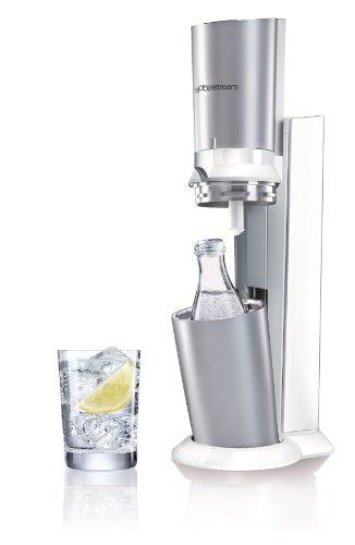SodaStream Wassersprudler Crystal (mit 1 x CO2-Zylinder 60L und 1 x 0,6L Glaskaraffe), Premium-weiß