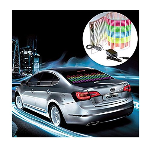 EHAO 70x16cm Equalizer Autoaufkleberauto Musik Rhythmus aktiviert klingen LED-Blitzlichtsensor Aufkleber Farbe LED-Blitz Auto-Ladegerät Universal-Dekoration