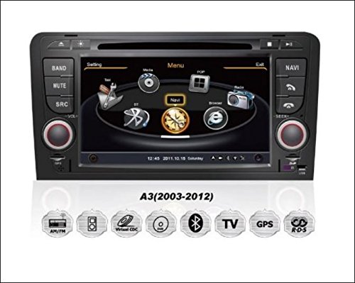 Audi A3 RNS OEM Einbau Touchscreen Autoradio DVD Player MP3 MPE4 USB SD 3D Navigation GPS TV iPod USB MPEG2 Bluetooth Freisprecheinrichtung