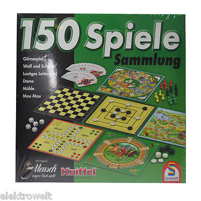 Spielesammlung 150 Spiele von Schmidt - Mau Mau Mühle Mensch ärgere Dich nicht 