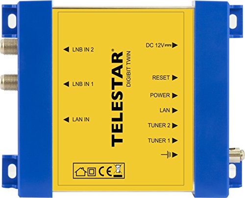 Telestar Digibit Twin Satelliten-IP Netzwerk Transmitter (HDTV, 2 SAT Eingänge, 1 LAN Ausgang) gelb