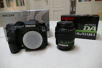 Pentax K-3 23,4 MP Digitalkamera - Schwarz mit DA18-55mm AL II Objektiv