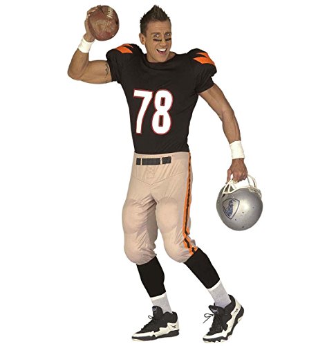Widmann 44502 - Erwachsenenkostüm American Football Player - gepolstertes Oberteil und Hose, Größe M, mehrfarbig