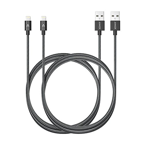 Anker [2-Pack] 1.8m Nylon iPhone Lightning Kabel [Apple MFi Zertifiziert] für iPhone 7 / 7 Plus / SE / 6s / 6 / 6 Plus / 6s Plus, iPad Pro / Air 2 und weitere (Grau)
