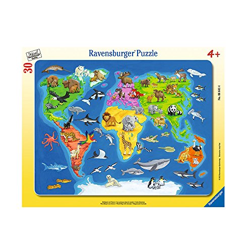 Ravensburger 06641 - Weltkarte mit Tieren