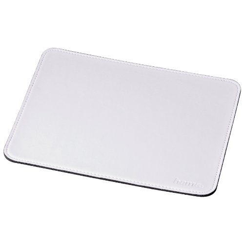 Hama Mauspad (22 x 18 cm, Office Mousepad in Lederoptik, optimale Gleitfähigkeit, rutschfeste Unterseite) weiß