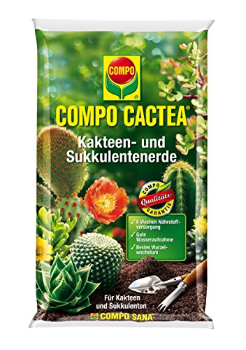 COMPO CACTEA® Kakteen- und Sukkulentenerde, hochwertige Spezialerde für alle Kakteenarten und dickblättrige Pflanzen, 10 L