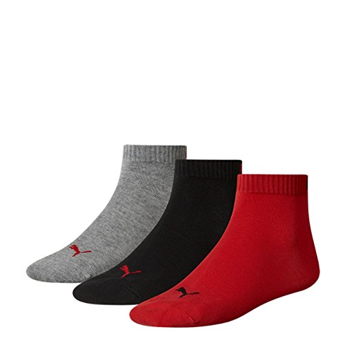 6 Paar PUMA Unisex Quarters Socken Sportsocken (Kurzsocken) (43-46, Red/Black)