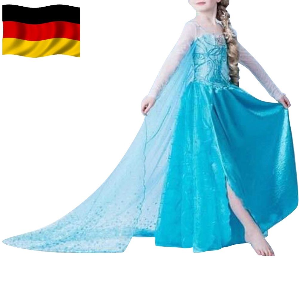 Kinder Eiskönigin Anna Elsa Prinzessin Kleid Cosplay Mädchen Kostüm Partykleid #