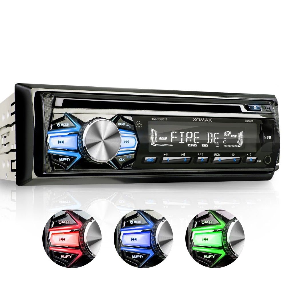 AUTORADIO MIT CD-PLAYER BLUETOOTH FREISPRECH-EINRICHTUNG USB SD MP3 AUX 1DIN