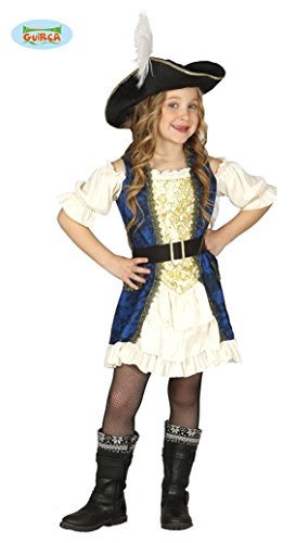 Deluxe Piratin Kleid Kostüm für Mädchen Gr. 110-146, Größe:140/146