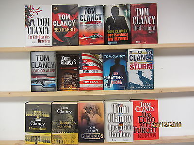 Tom Clancy 15 Bücher Romane Krimi Thriller Politthriller Spionageroman