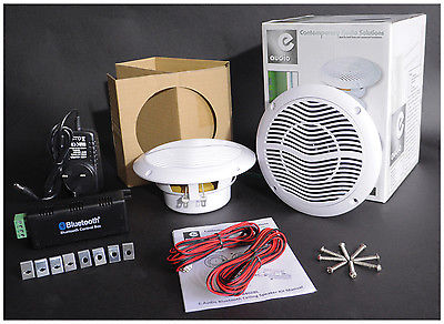 E-Audio Bluetooth Ceiling Speaker Kit Bathroom Kitchen Sound System inc cable 