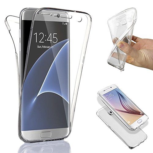 SAVFY Samsung Galaxy S7 Edge Hülle Silikon Crystal Vorne und Hinten Schutzhülle 360° Full Body Cover TPU Ultra dünn Case