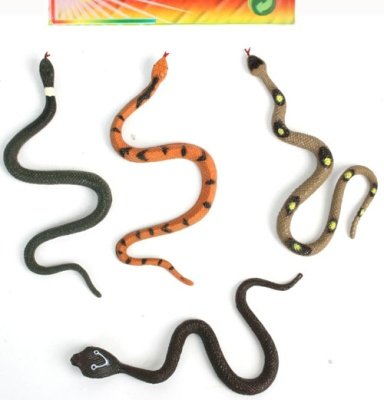 12er Set Schlangen-Gummischlangen 4-fach sortiert - je ca. 17 cm