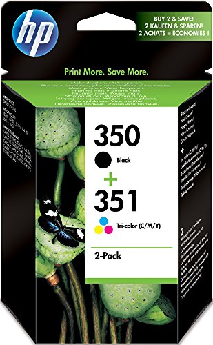 HP SD412EE 350/351 Tintenpatrone schwarz und dreifarbig Schwarz: 200 Seiten, Farbe: 170 Seiten 2er-Pack