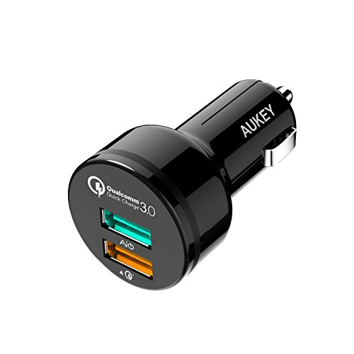 AUKEY Kfz Ladegerät Quick Charge 3.0 34.5W Dual Port für HTC HUAWEI LG Xiaomi SONY Tablets Smartphones Kindle und andere Geräte