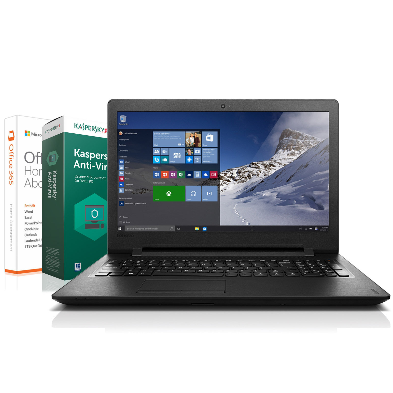 Lenovo Notebook 15,6 Zoll - Quad Core - 4 x 1.80 GHz  - 500 GB - 4 GB - Win 10