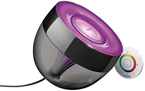 Philips Living Colors Iris, Energiesparende LED-Technologie mit 10 Watt,16 Millionen Farben, mit Fernbedienung, schwarz 7099930PH