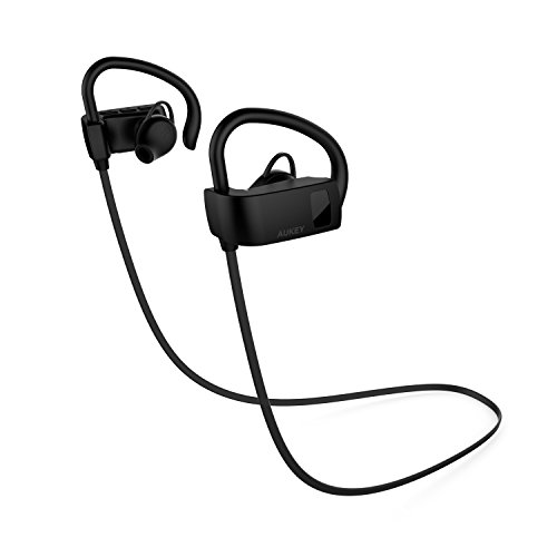 AUKEY Kopfhörer Bluetooth 4.1 Sport Headset mit Ohrbügel und Mikrofon, Schweißfest für Sport, Kompatibel mit iPhone 6S 6s Plus SE Samsung und Weitere
