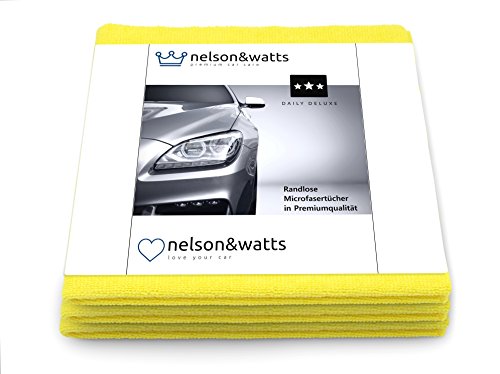 Nelson&Watts Daily Deluxe | 3er Pack Randloses Microfasertuch in Premiumqualität zur Autopflege | Poliertuch | Premiumpflege für Dein Auto