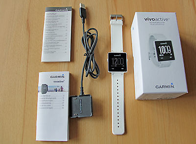 Garmin vivoactive   Sport GPS-Smartwatch-Fitness-Tracker  Weiß  (Armband neu)
