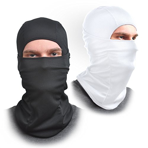 [2 Pack] Sturmhaube Face Maske - Eine Größe Passt Alle elastischen Stoff - Schützt vor Wind, Sonne, Staub - Ideal für Motorrad, Gesicht Maske für Ski, Radfahren, Laufen und Wandern - Sommer oder Winter Gear