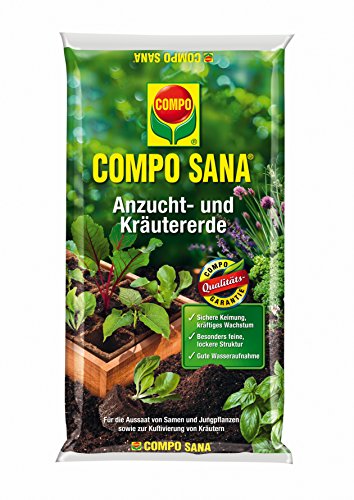 COMPO SANA® Anzucht- und Kräutererde, hochwertige Spezialerde für Aussaaten, Kräuter, Stecklinge und Jungpflanzen, 10 L