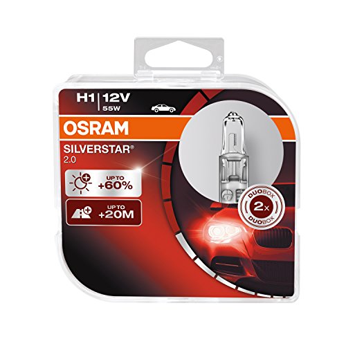 OSRAM SILVERSTAR 2.0 H1, Halogen-Scheinwerferlampe, 64150SV2-HCB, 12V PKW, Duobox (2 Stück)