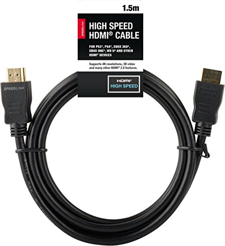 Speedlink HDMI Kabel für PlayStation PS3/PS4 (Unterstützt 4K Auflösung in 3D, 60 Fps, 2160p, HDMI 2.0, Ethernet, 1,5m)