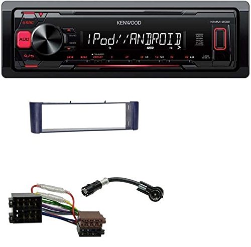 Kenwood KMM-202 MP3 USB AUX Autoradio für Smart ForTwo (450) ohne Metallschacht blau