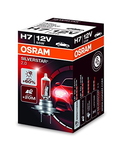 OSRAM SILVERSTAR 2.0 H7, Halogen-Scheinwerferlampe, 64210SV2, 12V PKW, Faltschachtel (1 Stück)