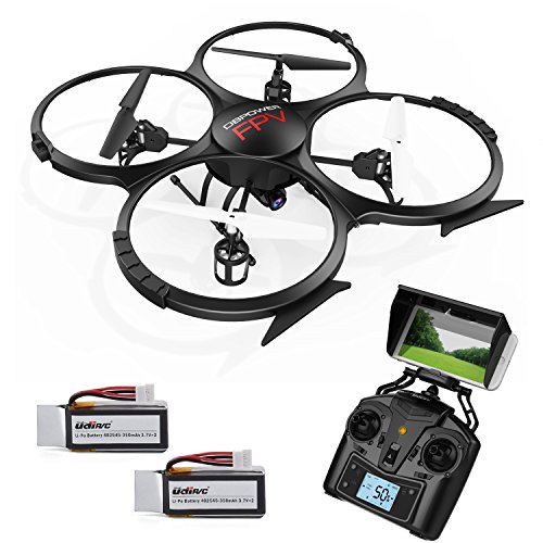 UDI U818A Drohne Aufgerüstete Version mit WiFi FPV Einstiegslevel Drone mit HD Kamera Kopflosmodus Stabile Fliege RC Quadcopter Etra Batterie