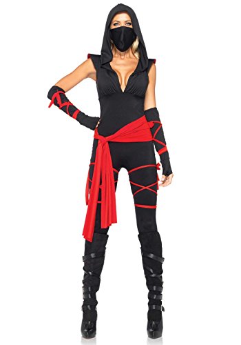 Leg Avenue 85087 - 5TL. Tödliches Ninja Kostüm, Größe S, schwarz, Damen Karneval Fasching