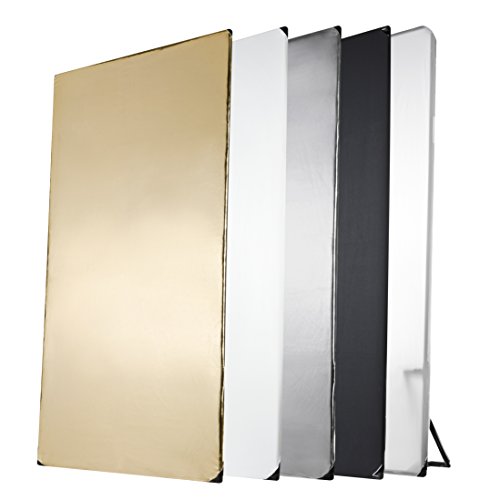 Walimex Pro 5-in-1 Reflektorpanel (1 x 2 m) schwarz/silber/weiß/gold/Durchlicht (inkl. Transporttasche)