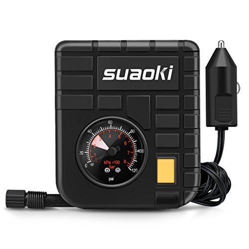 SUAOKI RCP-C43L Tragbar Mini Luftkompressor Reifen Aufblasgerät mit Zigarettenstecker, Pumpe zu 120 PSI für Reifen und Kugeln
