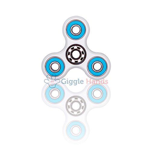 Giggle Hands Fidget Spinner Unruhe Kreisel Spielzeug Stressreduzierer - Perfekt für ADS, ADHS, Angstzustände und Autismus Erwachsene Kinder (Weiss)