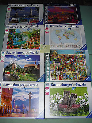 8 Puzzles Ravensburger mit je 1000 Teilen Puzzle Sammlung Konvolut Paket 9