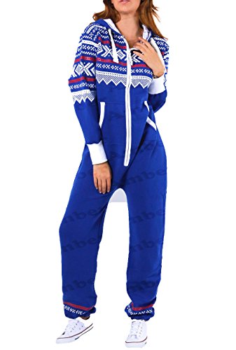 Amberclothing Damen Jumpsuit, Aztekisch X-Large Gr. Large, Blau - Königsblau