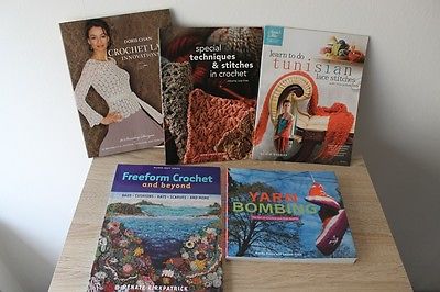 5 englische Häkelbücher, Crochet Books