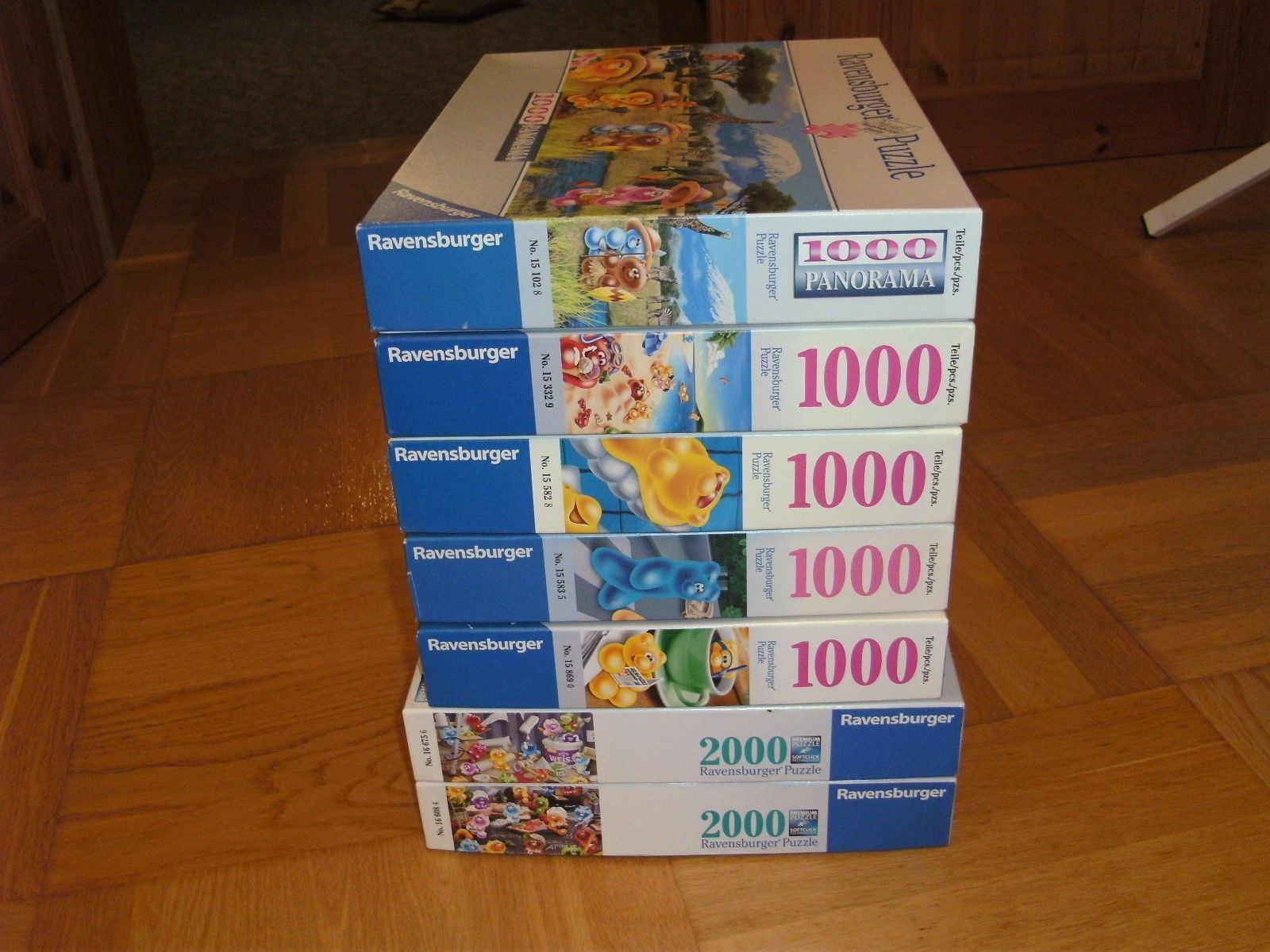 Puzzle Sammlung Gelini, 5 x 1000 Teile, 2 x 2000 Teile ,Konvolut Ravensburger